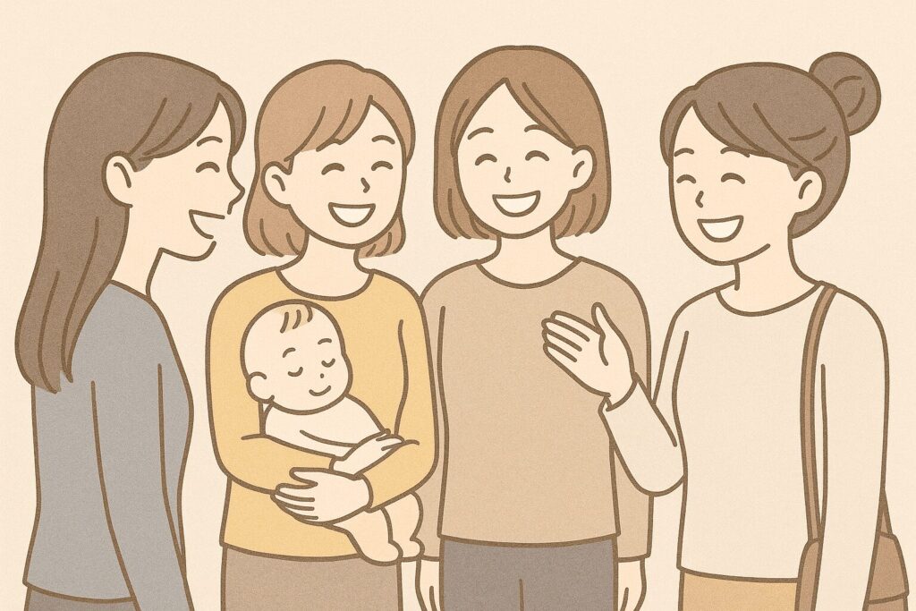 ママ友たちと上手に会話するママ